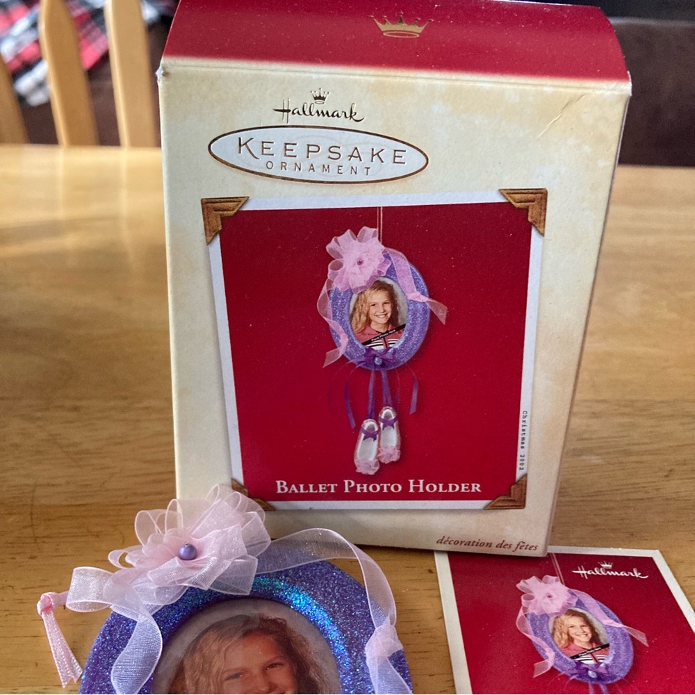 Hallmark Keepsake Ballet Photo Holder Christmas Tree Ornament Holiday Pink Purpl - Picture 4 of 5